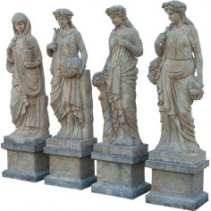 Set statue quattro stagioni in pietra L56xPR56xH225 cm 2