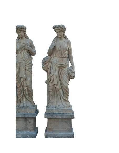Set statue quattro stagioni in pietra L56xPR56xH225 cm