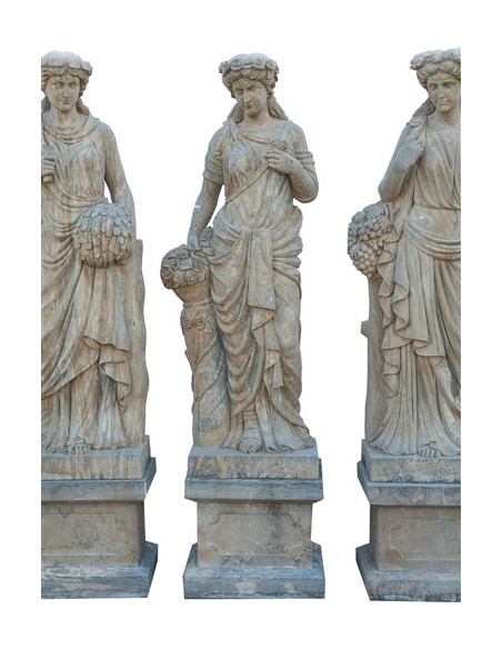 Set statue quattro stagioni in pietra L56xPR56xH225 cm