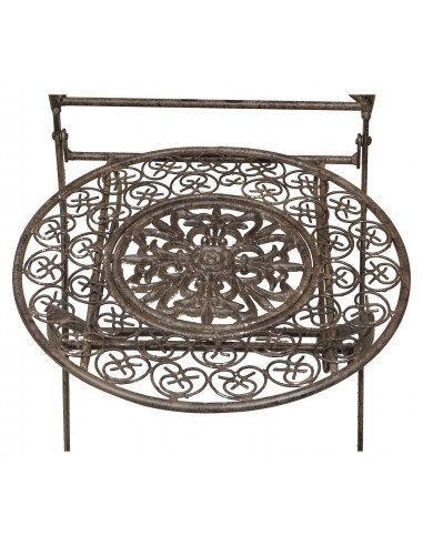 Cadeira de ferro forjado dobrável completo acabamento antiqued ferrugem diam.39x96 cm Cadeira de ferro forjado dobrável completo acabamento antiqued ferrugem diam.39x96 cm