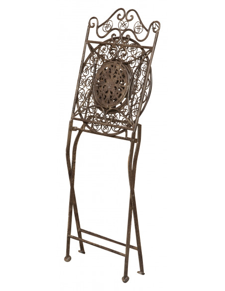 Cadeira de ferro forjado dobrável completo acabamento antiqued ferrugem diam.39x96 cm
