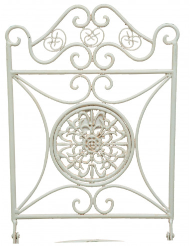 Cadeira dobrável em ferro forjado com acabamento branco antigo diam.39x96 cm Cadeira dobrável em ferro forjado com acabamento branco antigo diam.39x96 cm