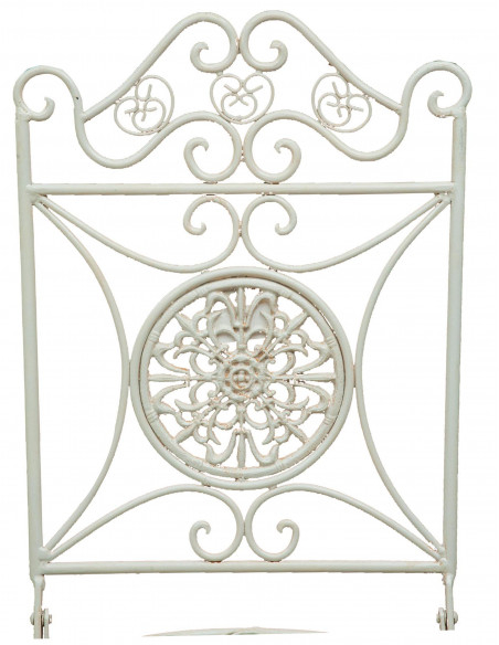 Cadeira dobrável em ferro forjado com acabamento branco antigo diam.39x96 cm