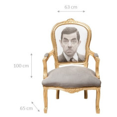 Poltrona francesa estilo Luís XVI em madeira maciça de faia L65XDP65XH98 cm 2