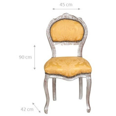 Sedia stile francese Luigi XVI in legno massello di faggio L42XPR45XH90 cm 2