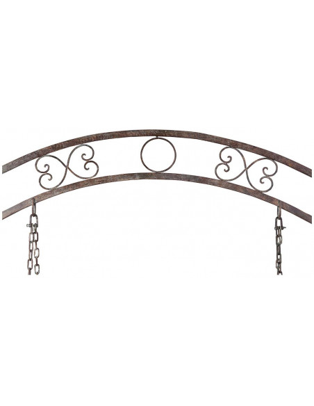 Dowel de dois assentos forjado ferro acabamento antigo ferrugem L198xPR100xH220 cm
