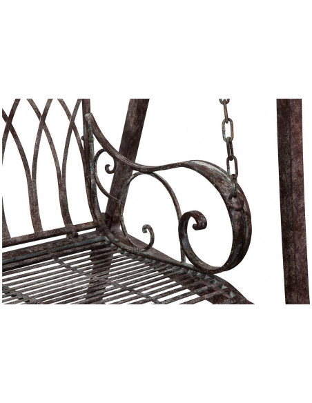 Dowel de dois assentos forjado ferro acabamento antigo ferrugem L198xPR100xH220 cm