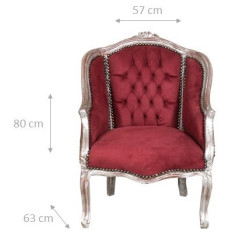 W63XDP57XH80 cm sized Louis XIV French style solid beech wood armchair 2