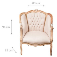 Poltrona stile francese Luigi XVI in legno massello di faggio L80XPR82XH94 cm 2