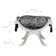 Banqueto  estilo francés  Luis XVI de  madera maciza de haya L74XPR46XH54 cm 2