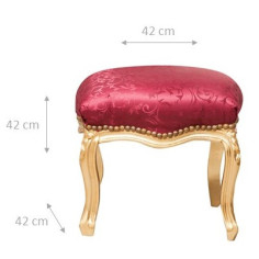 Panchetto poggiapiedi stile francese Luigi XVI in legno massello di faggio L42XPR42XH42 cm 2