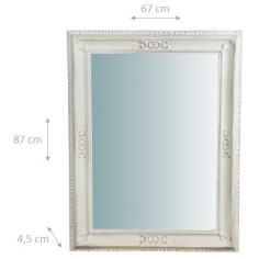 Espelho de parede vertical/horizontal de madeira com acabamento branco antigo fabricado na Itália L67XDP4,5XH87 cm 2