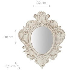Specchiera da parete in legno finitura bianco anticato Made in Italy L32xPR3,5xH38 cm - Biscottini.it 2