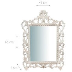 Specchiera da parete in legno finitura bianco anticato Made in Italy L45XPR4XH61 cm - Biscottini.it 2