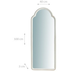 Specchiera da parete in legno finitura bianco anticato Made in Italy L40XPR3XH100 cm - Biscottini.it 2