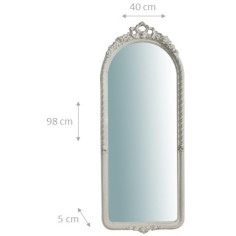 Specchiera da parete in legno finitura bianco anticato Made in Italy L40XPR4,5X90 cm - Biscottini.it 2