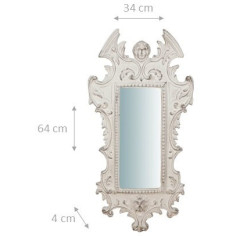 Miroir mural en bois finition blanc antique fabriqué en Italie L34XPR3XH64 cm 2