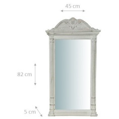 ESPELHO DE PAREDE DE MADEIRA ACABAMENTO BRANCO ANTIGO L82XDP4XH40 CM FEITO NA ITÁLIA 2