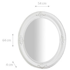 Espelho suspenso vertical/horizontal 54x3x64 cm acabamento branco antigo 2