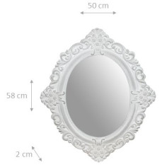 Specchiera da appendere 50x2x58 cm finitura bianco anticato 2