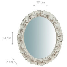 Espelho de parede vertical/horizontal de madeira com acabamento branco antigo Made in Italy L28xDP2xH34 cm - Biscottini.it 2