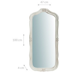 Specchiera da parete in legno finitura bianco anticato Made in Italy L47XPR4XH100 cm - Biscottini.it 2