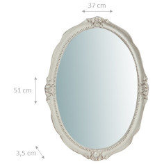 Espelho de parede vertical/horizontal em acabamento branco antigo de madeira feito na Itália l37xpr3.5xh51 cm - biscottini.it 2