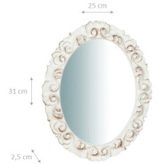 Specchiera da parete in legno finitura bianco anticato made in italy L25XPR2,5XH31 cm 2