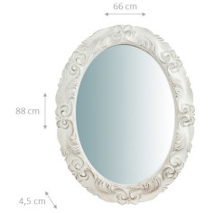 Espelho de parede vertical/horizontal de madeira com acabamento branco antigo fabricado na Itália L66XDP4,5XH88 cm 2