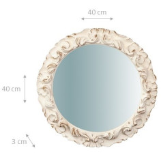 Specchiera da parete in legno finitura bianco anticato made in italy L40XPR3XH40 cm 2