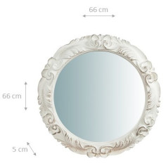 Espelho de parede vertical/horizontal de madeira com acabamento branco antigo fabricado na Itália L66XDP4XH66 cm 2