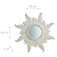 Espelho de parede de madeira com acabamento branco antigo Fabricado na Itália L58XDP4XH58 cm 2