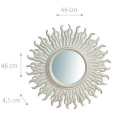 Espelho de parede de madeira com acabamento branco antigo Fabricado na Itália L46XDP4,5XH46 cm 2