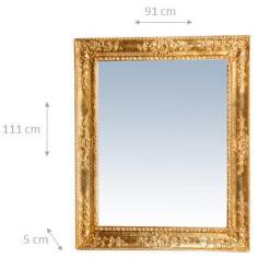 Specchiera da parete verticale/orizzontale in legno finitura foglia oro anticato Made in Italy L92xPR6xH112 cm - Biscottini.it 2