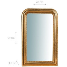 Specchiera da parete in legno finitura foglia oro anticato Made in Italy L43XPR3,5XH69 cm - Biscottini.it 2