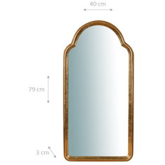 Espelho de parede de madeira com acabamento em folha de ouro antigo Made in Italy L40XDP2XH79 cm - Biscottini.it 2