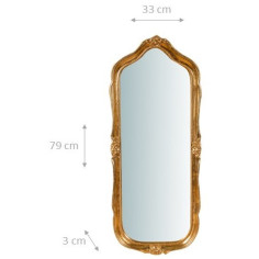 Specchiera da parete in legno finitura foglia oro anticato Made in Italy L33XPR3XH79 cm 2