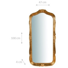 Specchiera da parete in legno finitura foglia oro anticato Made in Italy L47XPR4XH100 cm 2