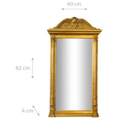 SPECCHIERA DA PARETE IN LEGNO FINITURA FOGLIA ORO ANTICATO L82XPR4XH40 CM MADE IN ITALY 2