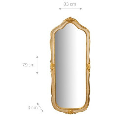SPECCHIERA DA PARETE IN LEGNO FINITURA FOGLIA ORO E AVORIO  L33XPR4XH62 CM MADE IN ITALY 2