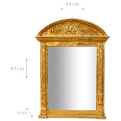SPECCHIERA DA PARETE IN LEGNO FINITURA FOGLIA ORO ANTICATO L43XPR62XH5 CM MADE IN ITALY 2