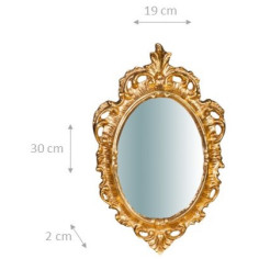 Specchiera da parete in legno finitura foglia oro anticato made in italy L19XPR2XH30 cm 2