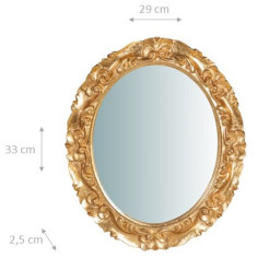 Specchiera da parete verticale/orizzontale in legno finitura foglia oro anticato made in italy L33XPR2,5XH29 cm 2