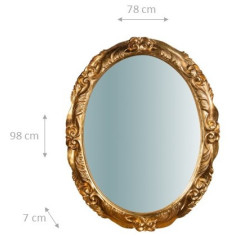Specchiera da parete verticale/orizzontale in legno finitura foglia oro anticato made in italy L98XPR7XH78 cm 2