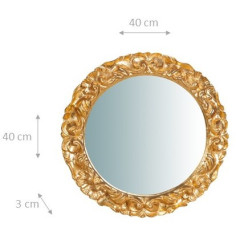 Specchiera da parete in legno finitura foglia oro anticato made in italy L40XPR3XH40 cm 2