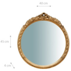 SPECCHIERA DA PARETE VERTICALE/ORIZZONTALE IN LEGNO FINITURA FOGLIA ORO ANTICATO L40XPR4XH45 CM. MADE IN ITALY 2