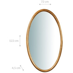 Espelho de parede vertical/horizontal de madeira com acabamento em folha de ouro antigo L71XDP4,5XH122 cm Fabricado na Itália 2