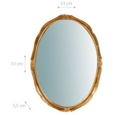 Espelho de parede vertical/horizontal de madeira com acabamento em folha de ouro antigo Made in Italy L82xDP5xH101 cm - Biscotti 2