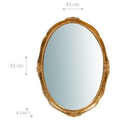 Specchiera da parete verticale/orizzontale in legno finitura foglia oro anticato Made in Italy L43xPR3,5xH61 cm - Biscottini.it 2