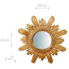 Espelho de parede em madeira acabamento folha de ouro antigo Feito em Itália L43XPR4XH43 cm 2